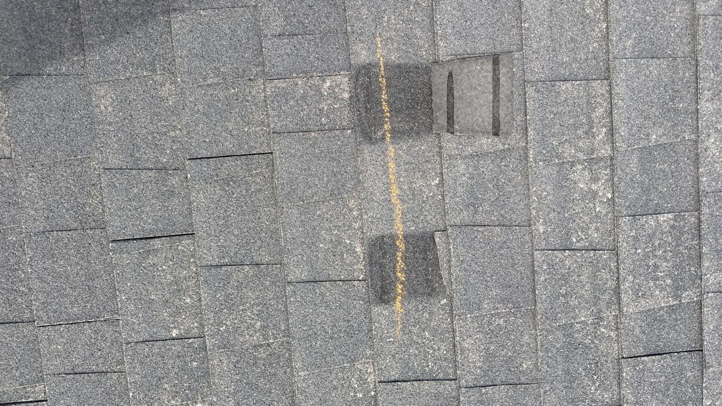 Shingles with missing pieces