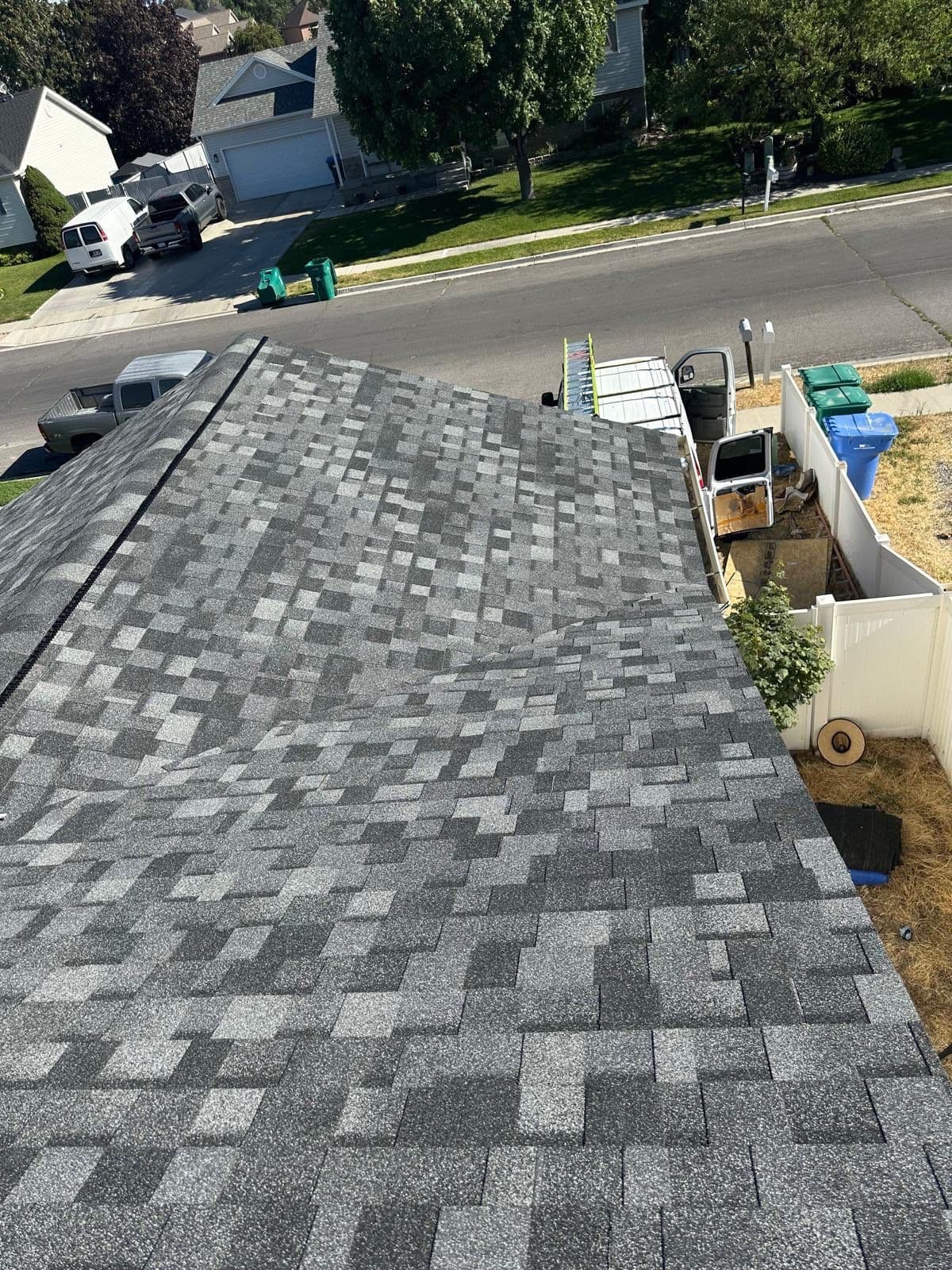 Finished grey architectural roof