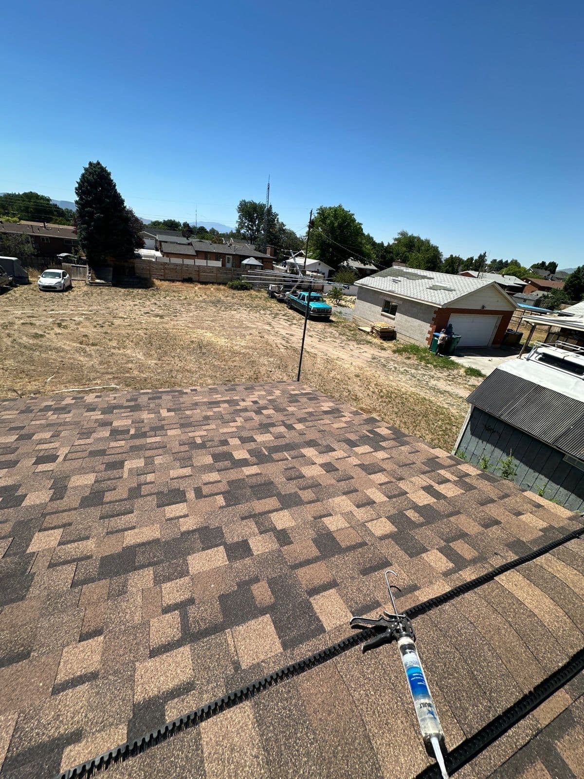 Finished brown architectural roof